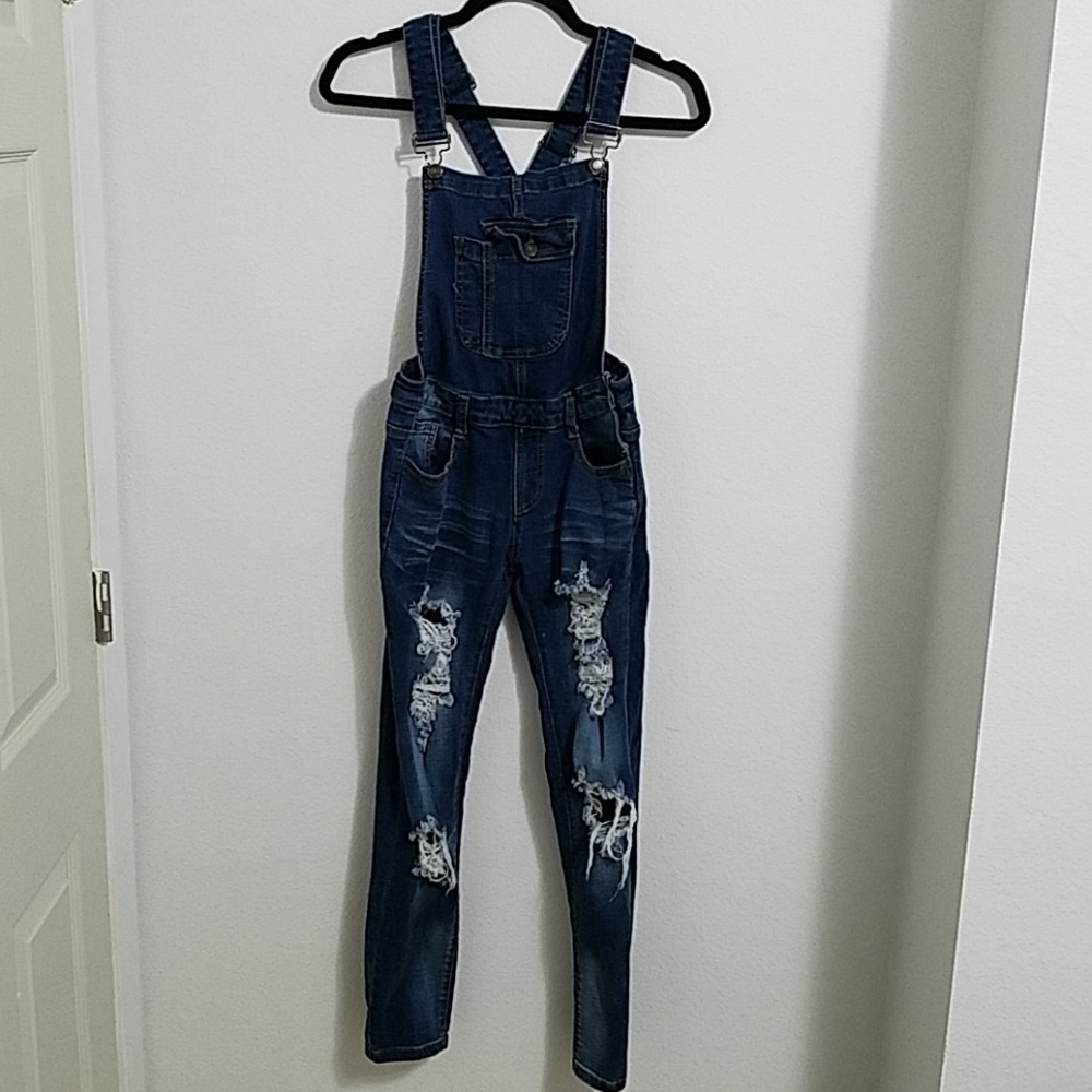 😍 Machine Denim Distressed Overalls